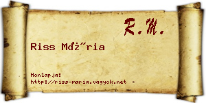 Riss Mária névjegykártya